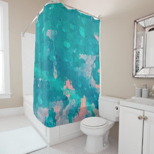 Raindrops Abstract Shower Curtain