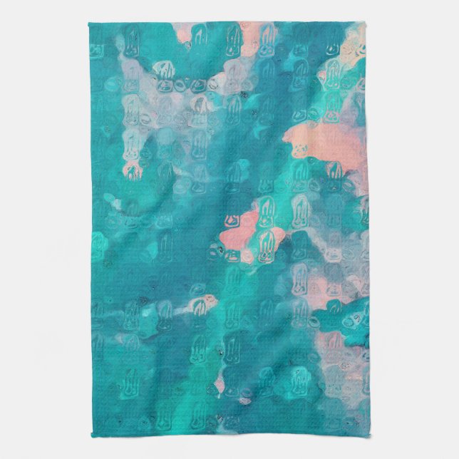 Raindrops Abstract Tea Towel (Vertical)