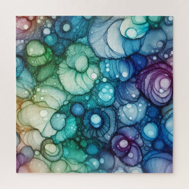 Raindrops Alcohol Ink Jigsaw Puzzle (Vertical)