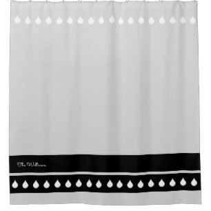 raindrops & black stripes, stylish & modern shower curtain