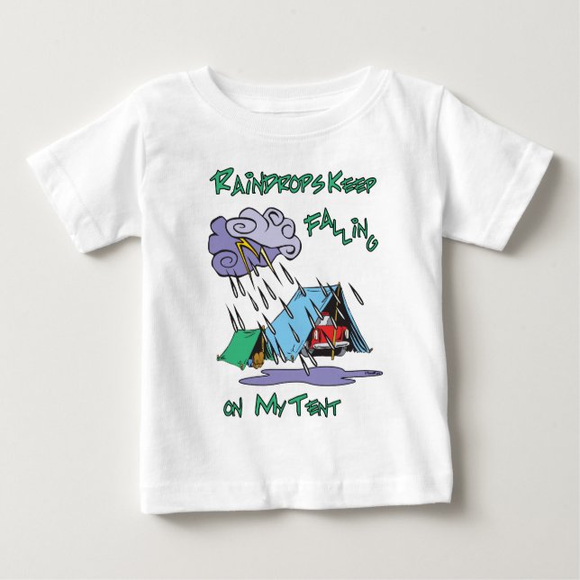 Raindrops Camping Baby T-Shirt (Front)