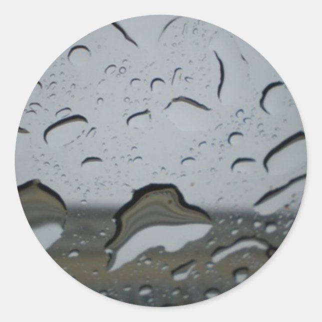 Raindrops Classic Round Sticker (Front)