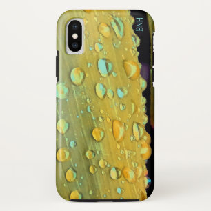 Raindrops Closeup, Spacey Mustard Yellow Case-Mate iPhone Case