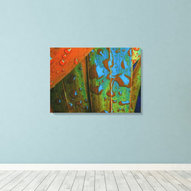 Raindrops Go Tropical Canvas Print (Insitu(Wood Floor))