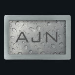 Raindrops Monogrammed Belt Buckle<br><div class="desc">Customise this monogrammed belt buckle by changing the initials to suit your needs. The design is from original art.</div>