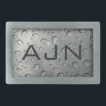 Raindrops Monogrammed Belt Buckle<br><div class="desc">Customise this monogrammed belt buckle by changing the initials to suit your needs. The design is from original art.</div>