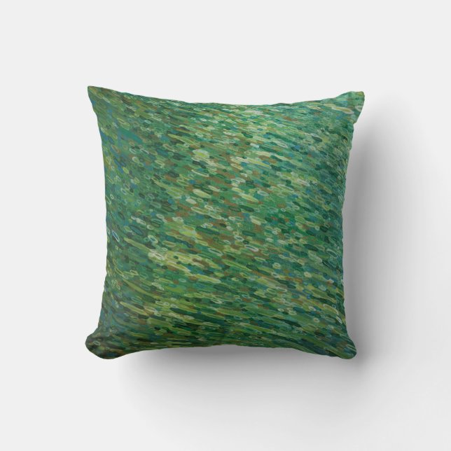 Raindrops On A Lake Beach Coastal Pillow by Juul (Front)