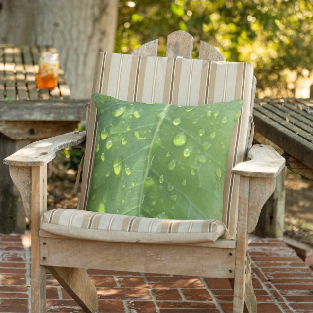 Raindrops on a Leaf Cushion (Chair)