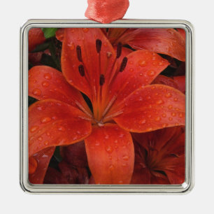 Raindrops on a Lily Metal Tree Decoration