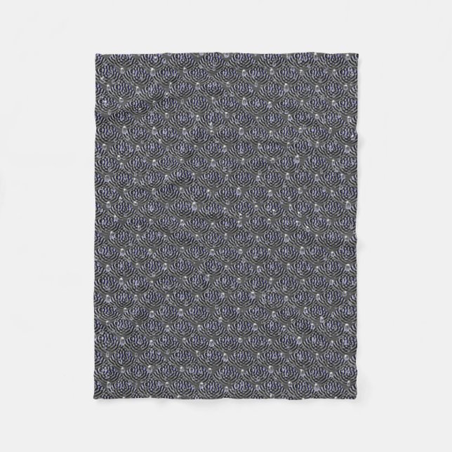 Raindrops on blue grey Metal Fleece Blanket (Front)