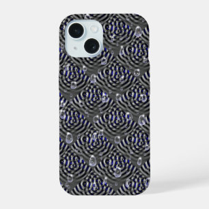 Raindrops on blue grey Metal iPhone 15 Case