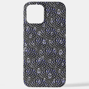 Raindrops on blue grey Metal iPhone 12 Pro Max Case