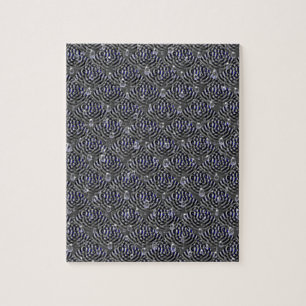 Raindrops on blue grey Metal Jigsaw Puzzle