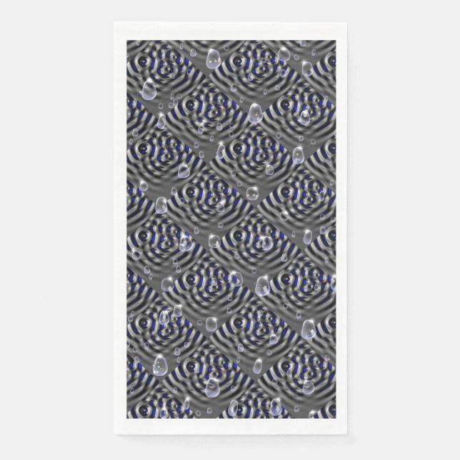 Raindrops on blue grey Metal Napkin (Front)