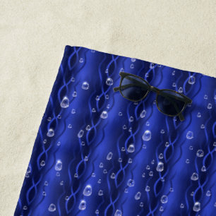 Raindrops on blue Metal Beach Towel