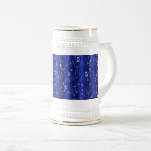Raindrops on blue Metal Beer Stein