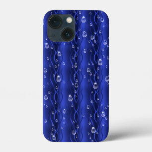 Raindrops on blue Metal iPhone 13 Mini Case