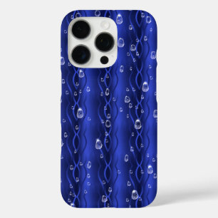 Raindrops on blue Metal iPhone 16 Pro Case