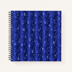 Raindrops on blue Metal Notebook