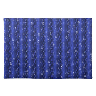 Raindrops on blue Metal Placemat