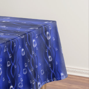 Raindrops on blue Metal Tablecloth