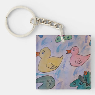 Raindrops on Ducklings Acrylic Key Ring