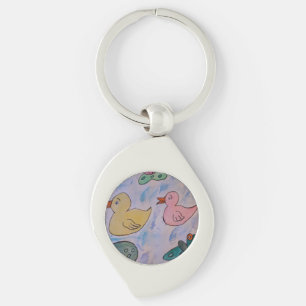 Raindrops on Ducklings Metal Key Ring