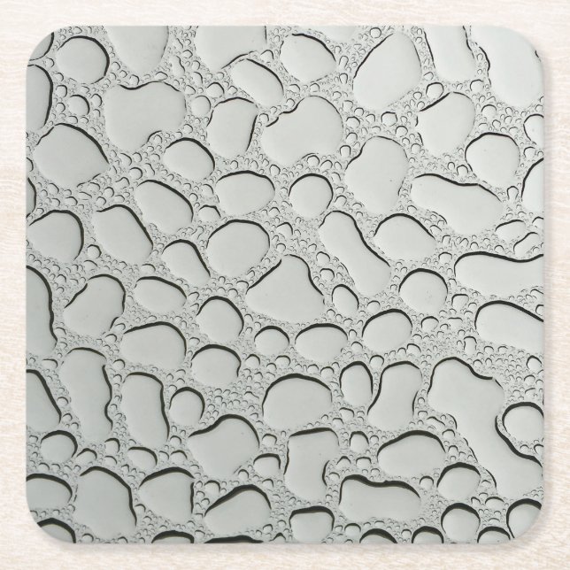 Raindrops on Glass Roof Square Paper Coaster (Front)