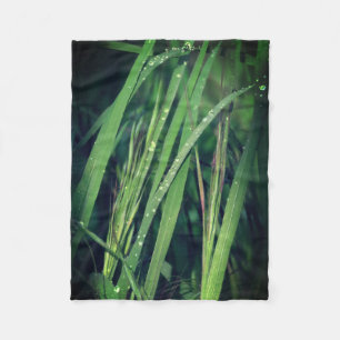 Raindrops on Grass Fleece Blanket