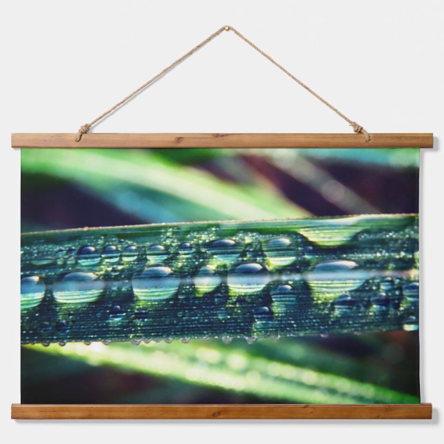 Raindrops on Grass Hanging Tapestry (Front)