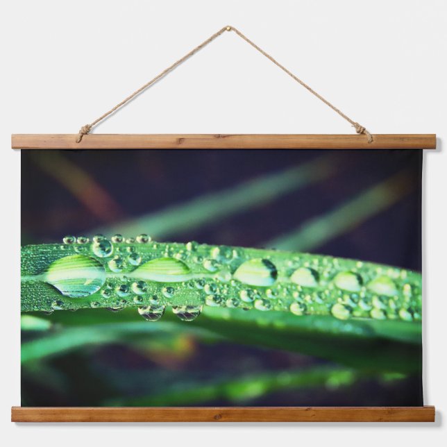 Raindrops on Grass Hanging Tapestry (Front)
