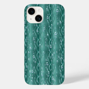 Raindrops on green Metal Case-Mate iPhone 14 Case