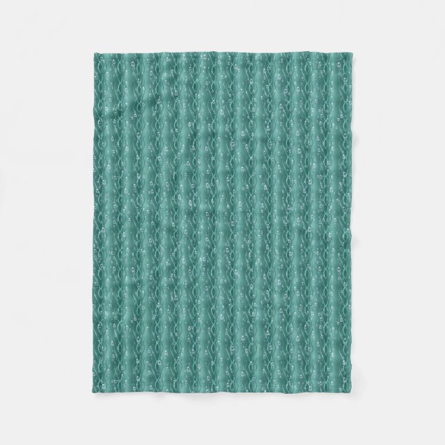 Raindrops on green Metal Fleece Blanket (Front)