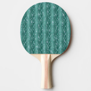 Raindrops on green Metal Ping Pong Paddle