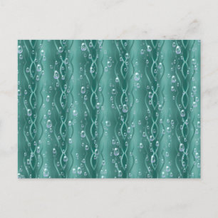 Raindrops on green Metal Postcard