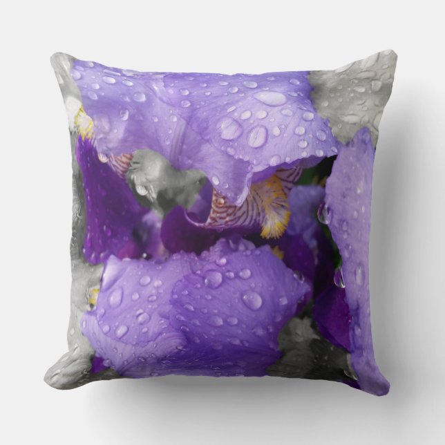 raindrops on iris cushion (Front)