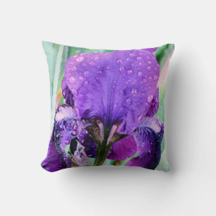 Raindrops on Iris Cushion