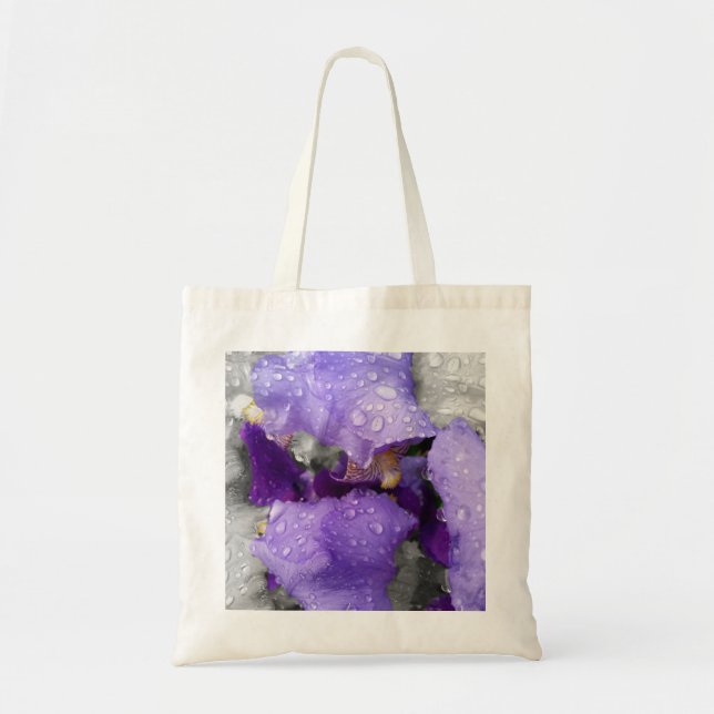 raindrops on iris tote bag (Front)