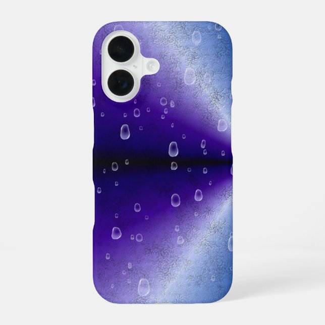 Raindrops on Purple Rainbow iPhone 16 Case (Back)