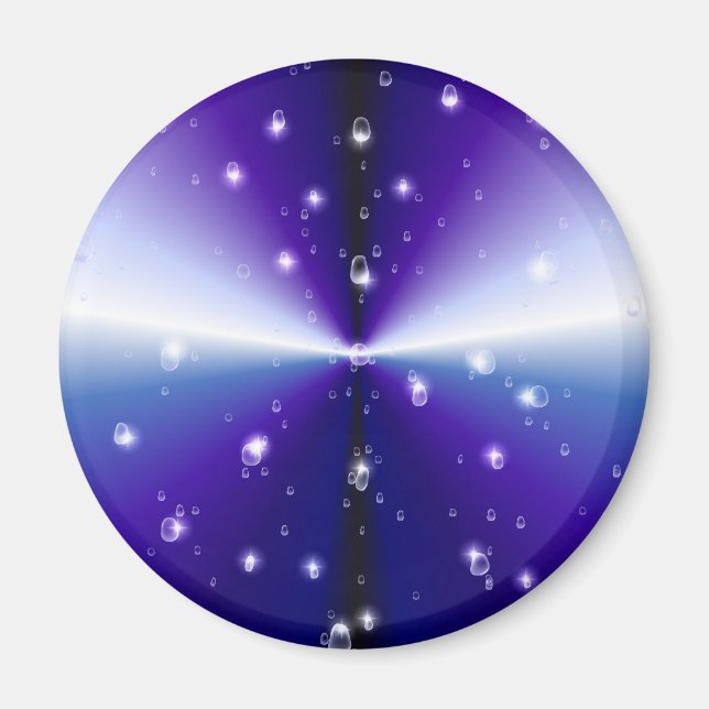 Raindrops on purple rainbow magnet (Front)