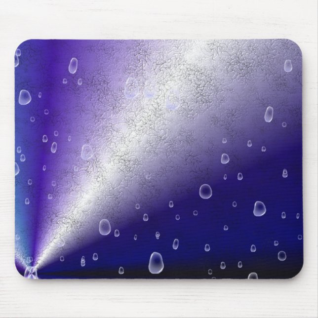 Raindrops on Purple Rainbow Mouse Pad (Front)
