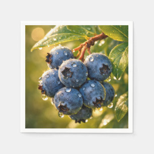Raindrops on Ripe Blueberries Napkin