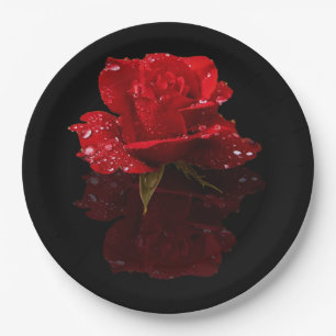 RAINDROPS ON ROSE PAPER PLATE