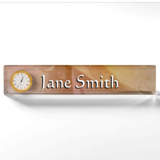 Raindrops on Rose Petals Pink Peach Floral Nameplate