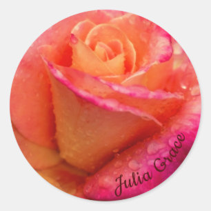 Raindrops On Roses Classic Round Sticker