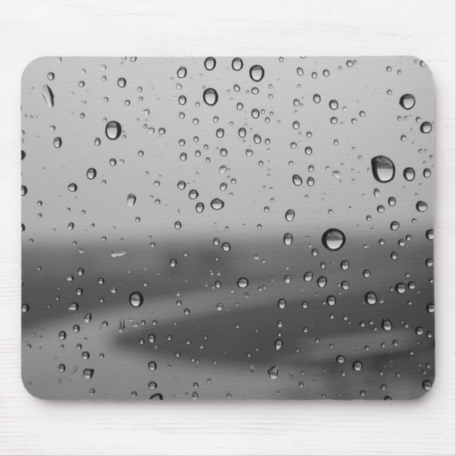 Raindrops On Silver Background Mouse Pad (Front)