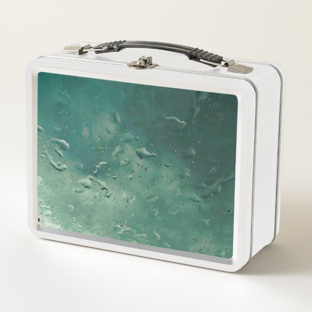 raindrops on the window  metal lunch box (Front)