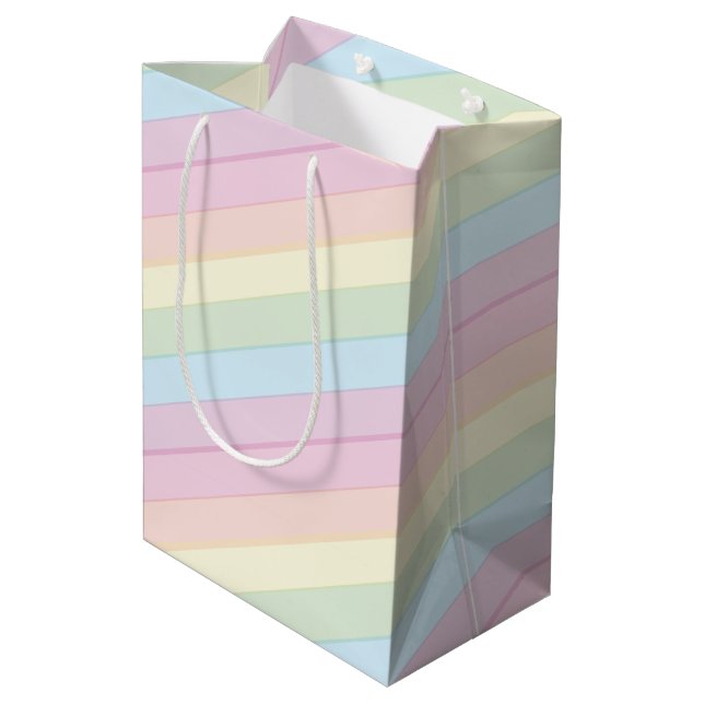 Raindrops Rainbow Baby Shower Medium Gift Bag (Back Angled)