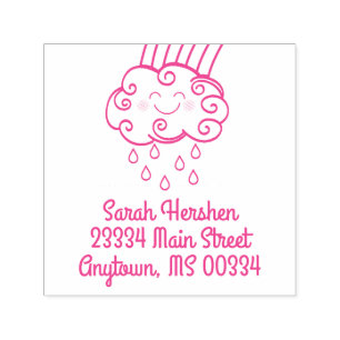 Raindrops Rainbow Baby Shower Self-inking Stamp