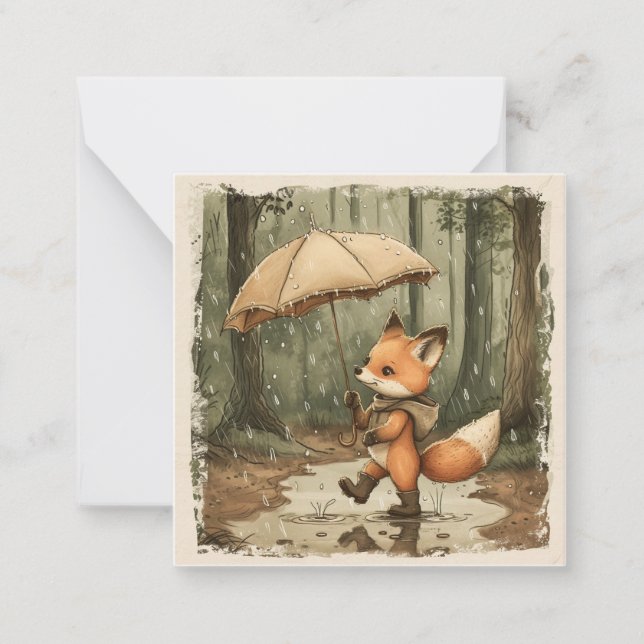 Raindrops & Rainbows: Fox Cards for Happy Hearts (Front)